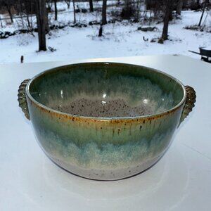 #1152 CERAMIC BOWL 5 ¾”D X 3”T  EARTH TONES SEE PHOTOS